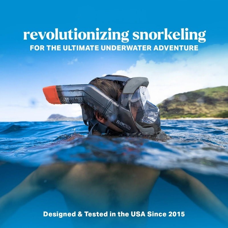 Oceanic Full Face Snorkel Mask Adult 180 Panoramic Viewing, Easier Breathing