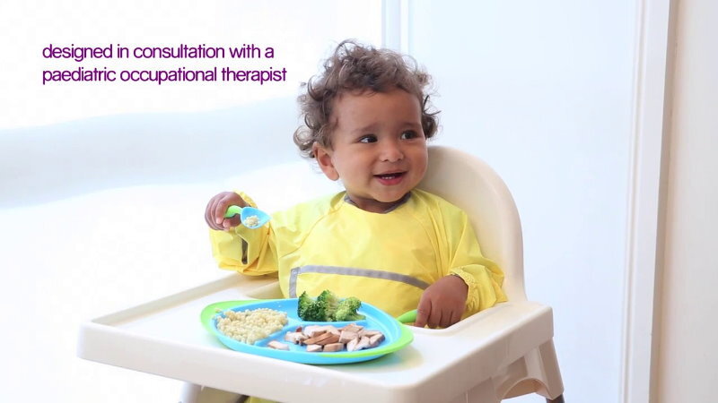 b.box Toddler Feeding Set Divided Plate, Sippy Cup, Cutlery Set - Self Training