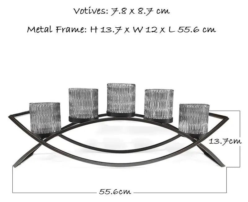 MIKASA Home Accents Double Arch 5 Glass Candle Holder Arched Candle Votive