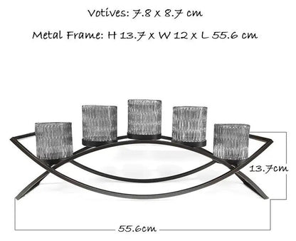 MIKASA Home Accents Double Arch 5 Glass Candle Holder Arched Candle Votive