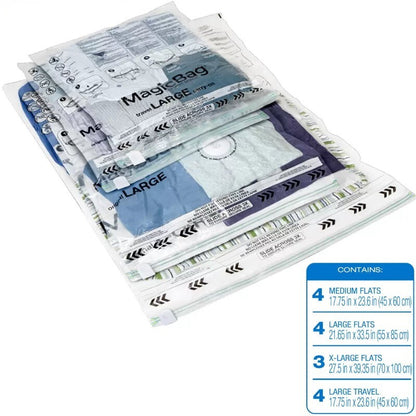 MagicBag 15-Pack Vacuum Compression Combo Set Storage Bags Reusable Waterproof