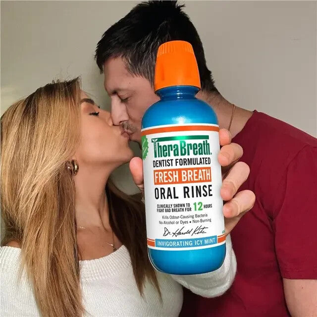 TheraBreath Icy Mint 1L Gentle Non-Burning Mouthwash Oral Rinse Freshen Breath