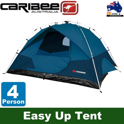 Caribee Spider 4 Easy Up Tent For 4 Adults or Two Adults Plus Hike Packs