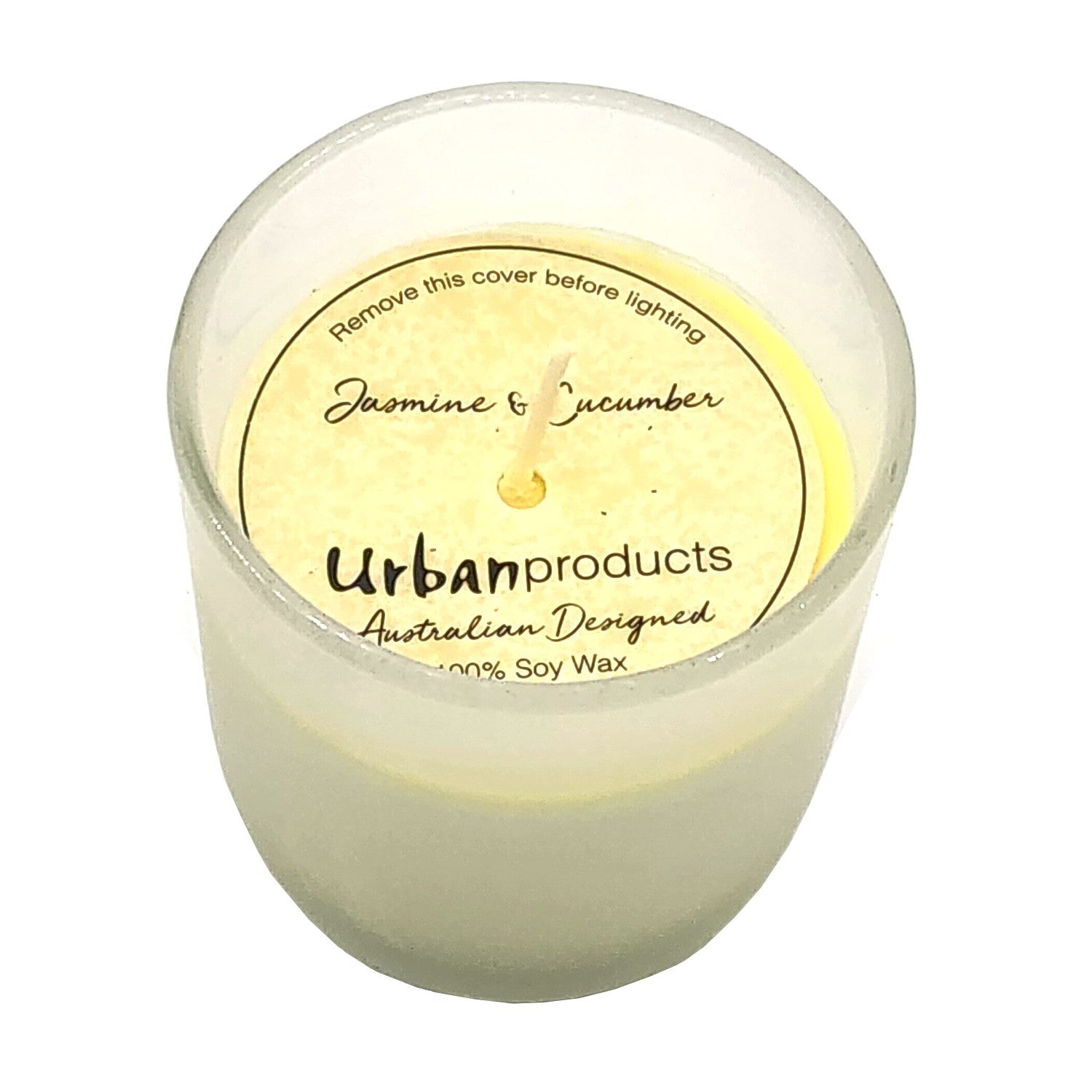 Urban Products Jasmine & Cucumber Fresh Scented Natural Soy Wax Candle 9cm