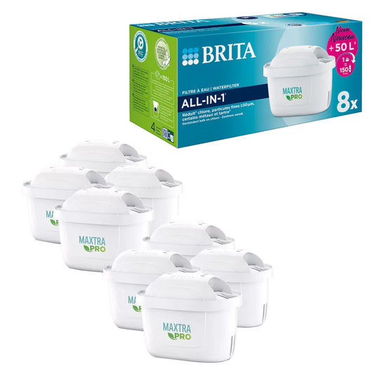 Brita Maxtra Pro Replacement Water Filter Cartridges Reduce Chlorine Lead 8 Pack