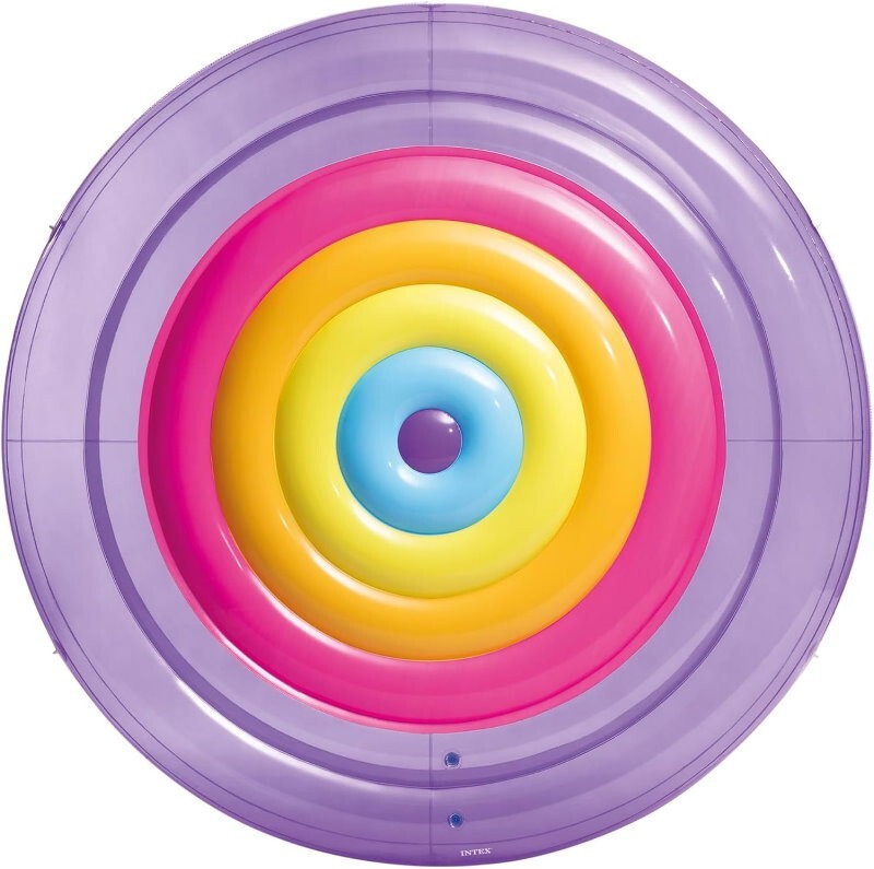 Intex Rainbow Fiesta Island Pool Float 201 x 24cm XL Inflatable Water Lounge