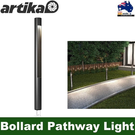 artika 97cm Stainless Steel Dark Sky 13W LED Modern Bollard Pathway Light Garden