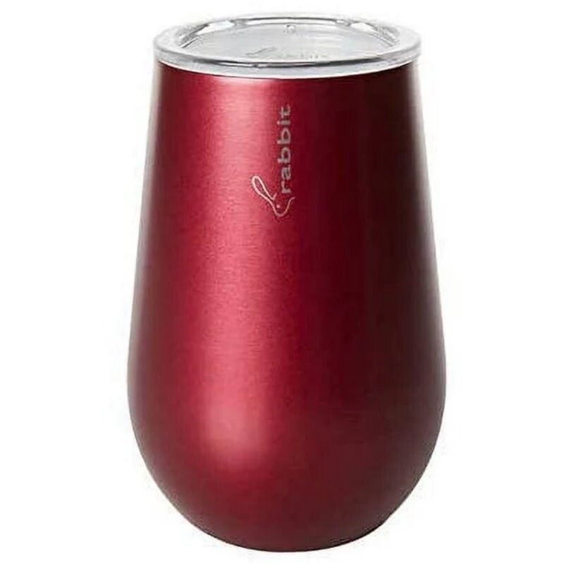 Rabbit 4-Pack Double Wall Stainless Steel 12oz Wine Tumbler Set with Lids
