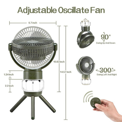LittleDayz 3-in-1 Battery Powered Fan, LED Lantern & Power Bank Remote Control