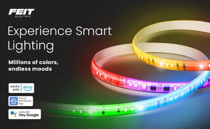 Feit Electric 6m WiFi Smart RGB Colour Changing LED Strip Light with Remote