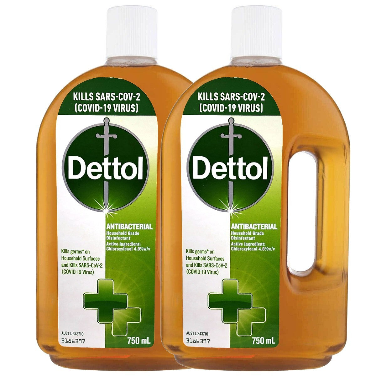 2x 750mL Dettol Antiseptic Disinfectant Liquid Kills Household Germs Fast-Acting