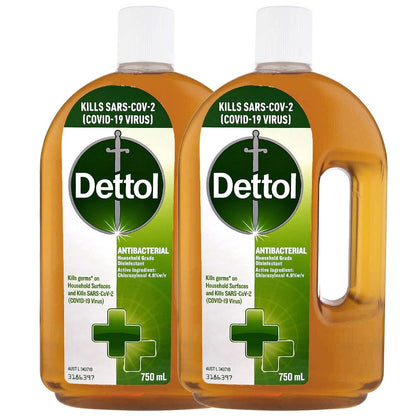 2x 750mL Dettol Antiseptic Disinfectant Liquid Kills Household Germs Fast-Acting
