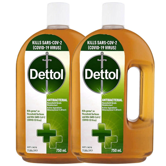 2x 750mL Dettol Antiseptic Disinfectant Liquid Kills Household Germs Fast-Acting