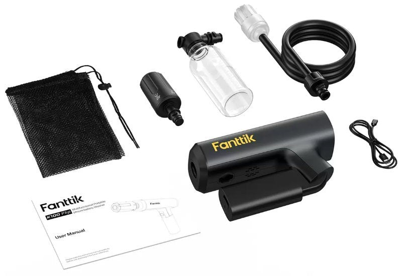 Fanttik K100 Flip Foldable Portable Cordless Electric Pressure Washer Gun