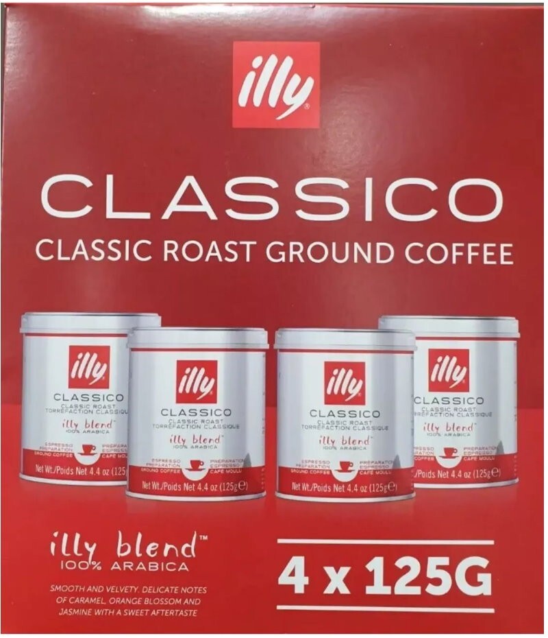 ILLy Ground Coffee Blend Classic Roast Espresso Coffee 125g Classico Medium