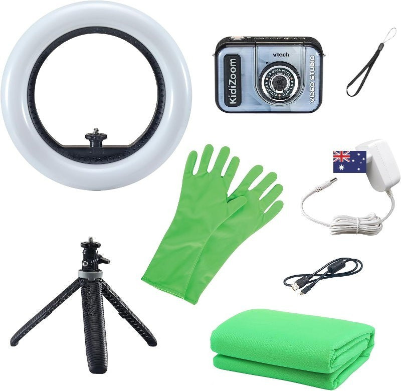 Vtech Kidizoom Video Studio PRO Kids HD Camera Deluxe Bundle with Green Screen