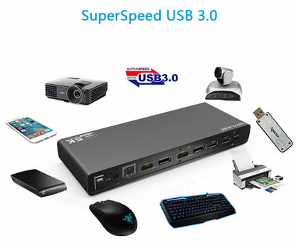 Wavlink UG69DK1 Universal USB-C Docking Station Dual Ultra 5K 4K HDMI RJ45