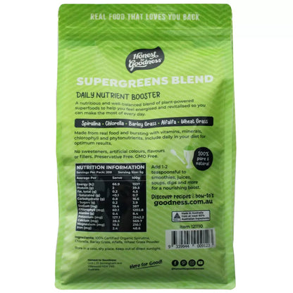 1Kg Organic Supergreens Blend Green Grasses Algae Spirulina Daily Nutrient Boost