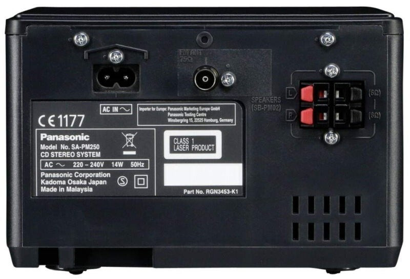 Panasonic  SC-PM250 Micro CD Hi-Fi System with Bluetooth FM USB Black