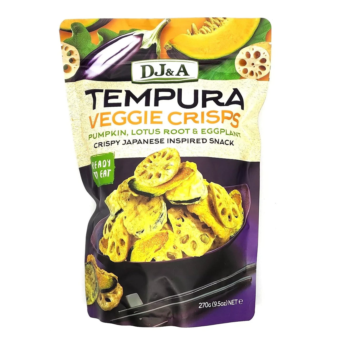 Tempura Veggie Pumpkin Lotus Eggplant Crisps Chips Crispy Japanese Snack 270g