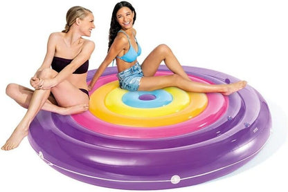 Intex Rainbow Fiesta Island Pool Float 201 x 24cm XL Inflatable Water Lounge