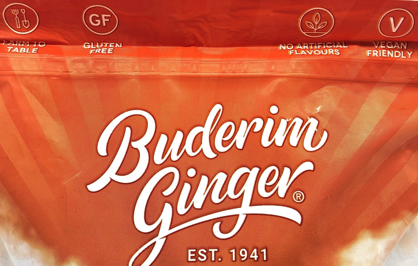 1kg Deliciously Uncrystallised Naked Ginger Vegan Gluten Free by Buderim Ginger