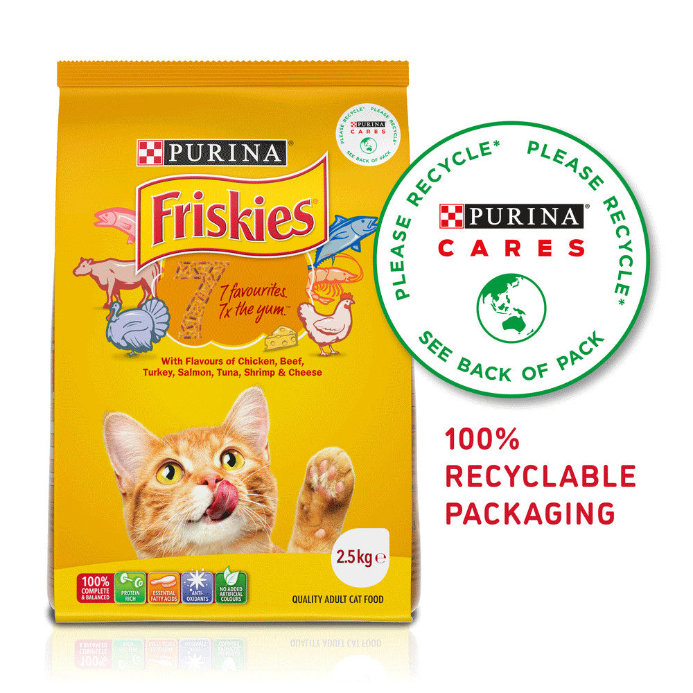 Friskies Adult 7 Favourites 5kg Purina Balanced Premium Dry Cat Food Meal NEW