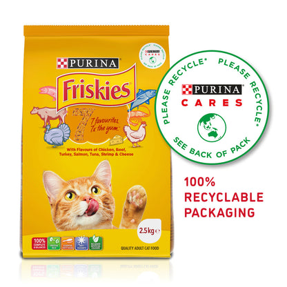 Friskies Adult 7 Favourites 5kg Purina Balanced Premium Dry Cat Food Meal NEW