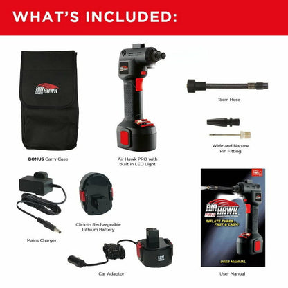 Air Hawk / Air Work Pro Automatic Cordless Tire Inflator Portable Air Compressor