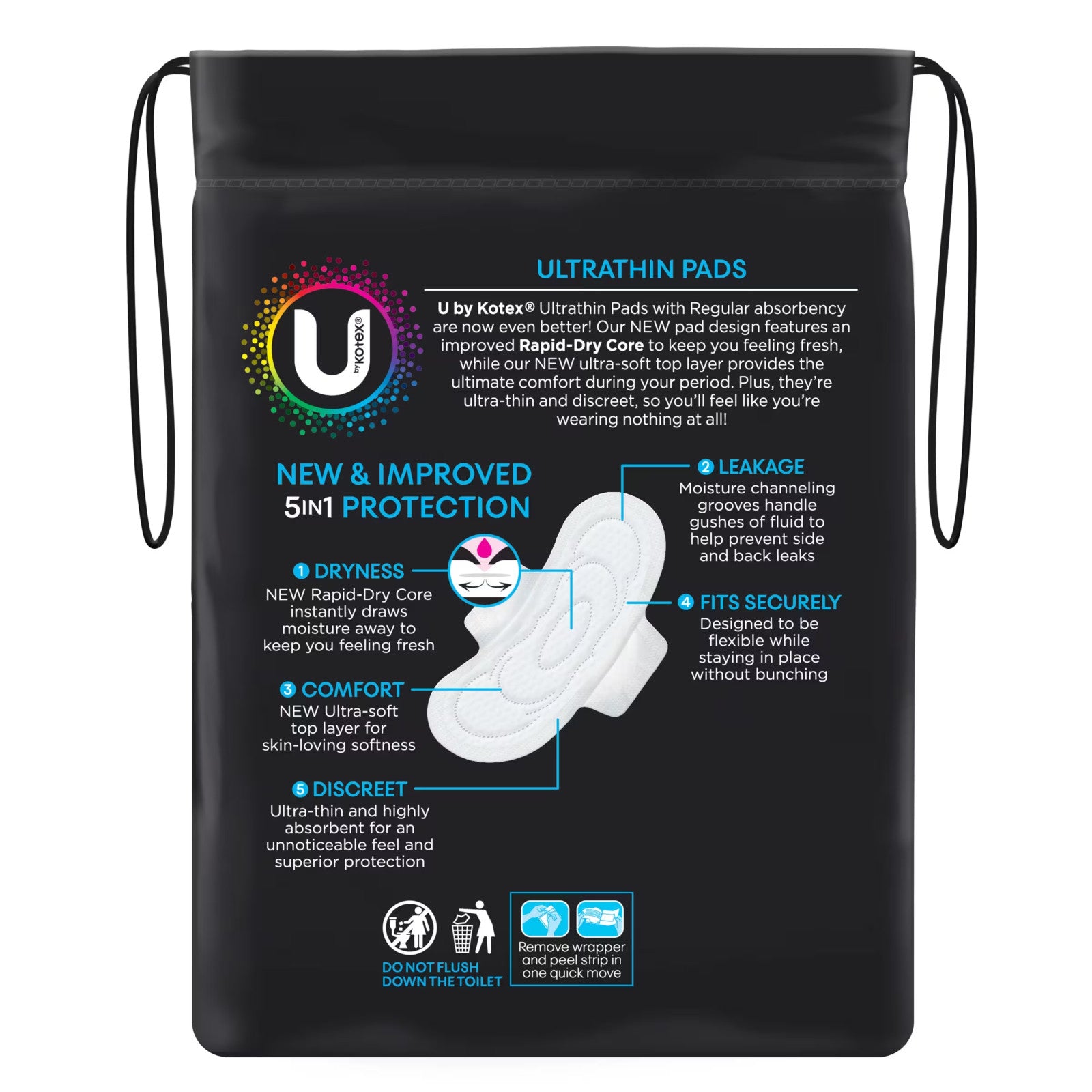 112 x U By Kotex Ultrathins Regular Pads with Wings Dry Disposable Period Pads