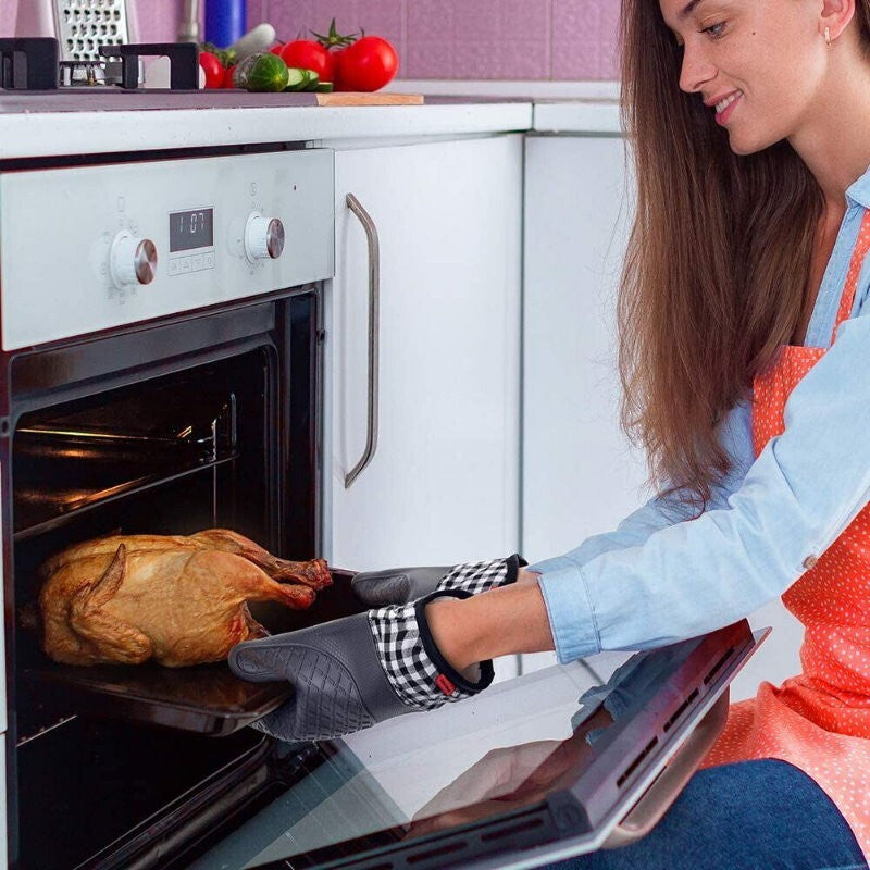 Ankway Silicone Oven Gloves and Pot Holders Set W/ Quilted Liner Heat Resistant