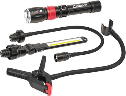 Camelion 3-in-1 LED Waterproof Rechargeable Flashlight Kit Work Light Flexible