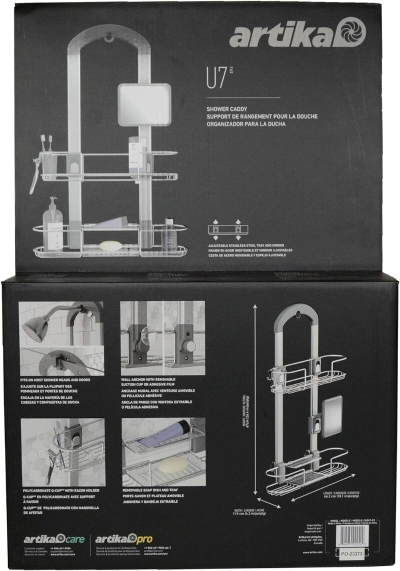 Artika U7 Hanging Shower Caddy Bathroom Shelf Storage Organiser Rust Proof Rack