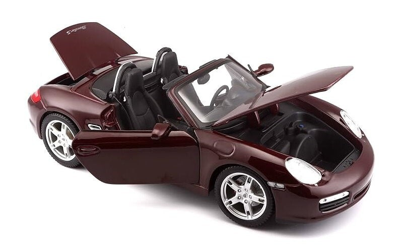 Maisto 1:18 Scale Special Edition Porsche Boxster S Die Cast Car Set Maroon