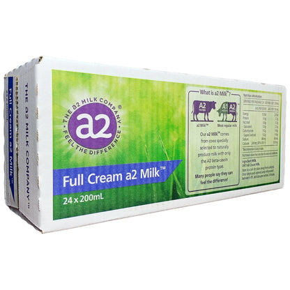 24 x 200ml A2 Pure Australian UHT Kids Full Cream Long Life Milk No Preservative