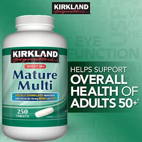 Specially Formulated Mature Multi Vitamin Calcium for Strong Bones Teeth 250 50+