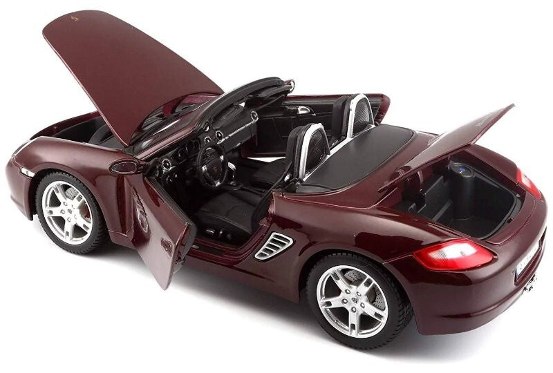 Maisto 1:18 Scale Special Edition Porsche Boxster S Die Cast Car Set Maroon