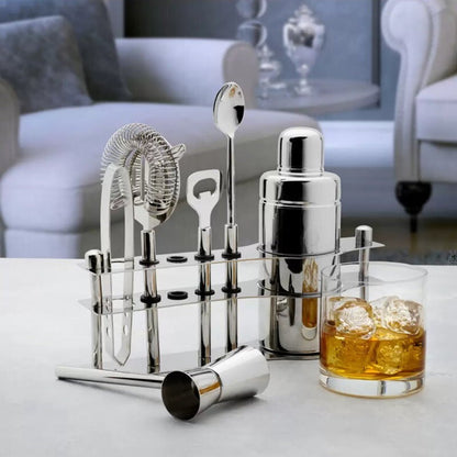 Mikasa 6-Piece Stainless Steel Luxe Bar Tool Set with Stand - Elegant Set