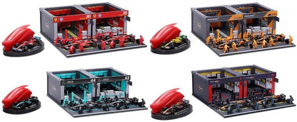 Burago 1:43 Formula One Racing Deluxe Paddock Ferrari, McLaren, Mercedes, RedBul