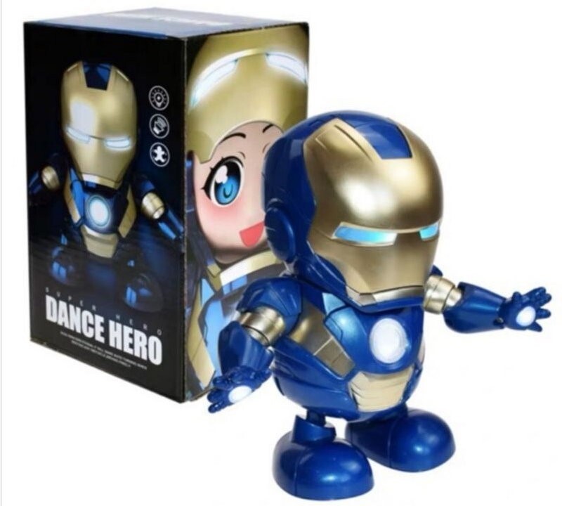 Iron Lady Pepper Potts Mini Dancing Robot Musical Superhero Lights & Music