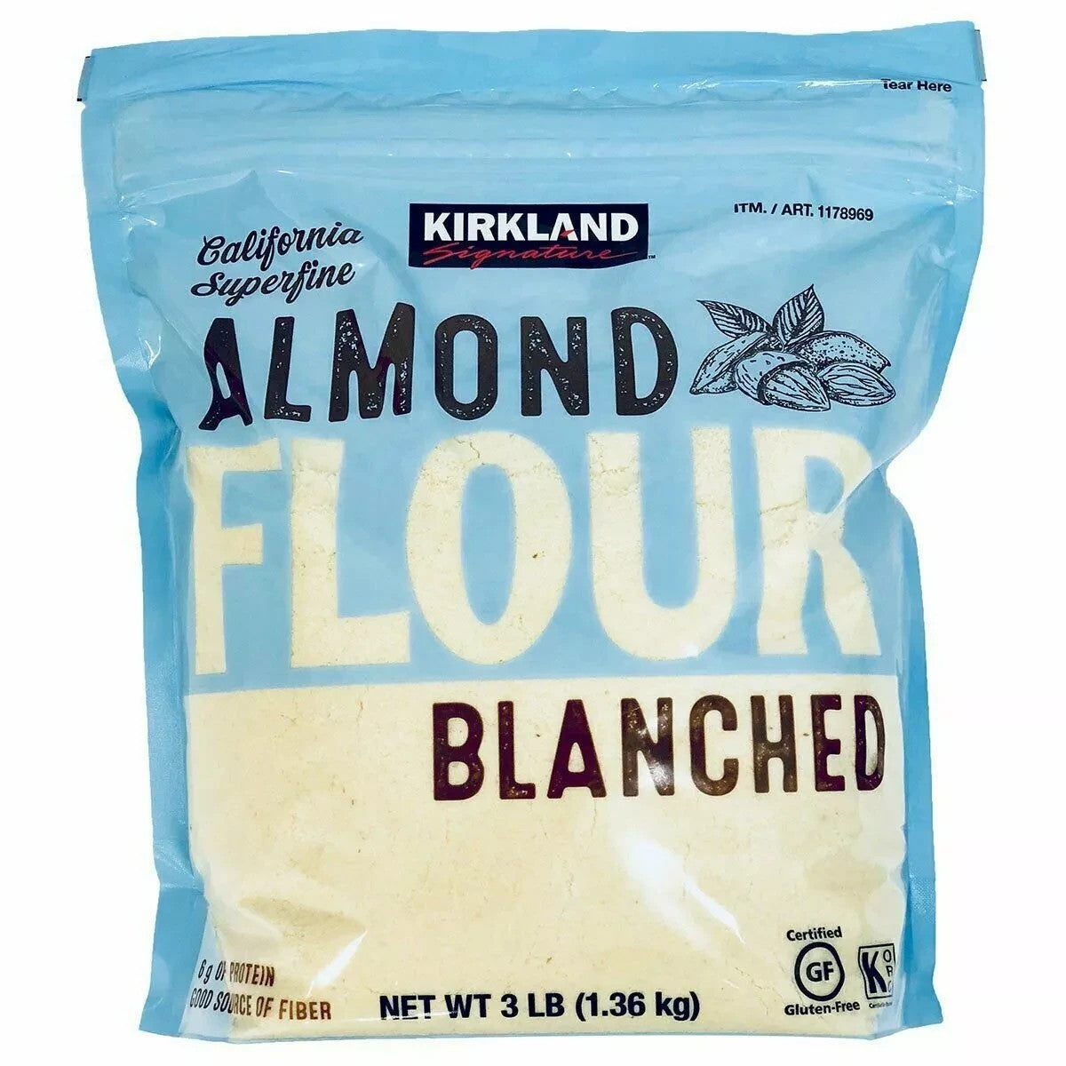 California Almond Flour Blanched Goodness Powder Gluten Free Paleo Fiber 1.36kg