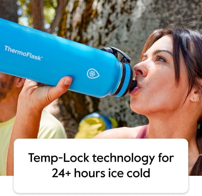 ThermoFlask 2-Pack Double Wall Vacuum Insulated Stainless Steel Water Bottles