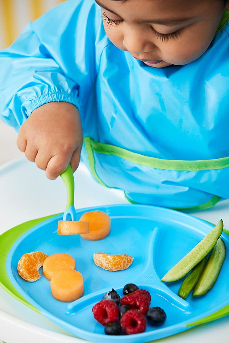 b.box Toddler Feeding Set Divided Plate, Sippy Cup, Cutlery Set - Self Training
