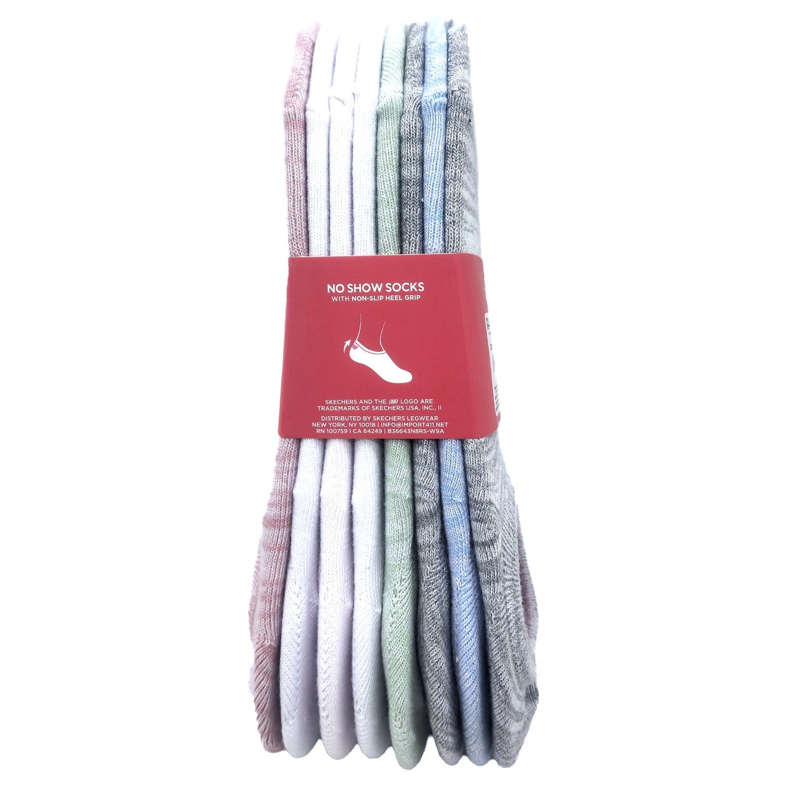 8 x Skechers Ladies Women No Show Liner Non-slip Heel Grip Active Sports Socks
