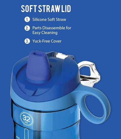 Pogo Tritan Water Bottle with Soft Straw 946 ml (32 oz) - Leakproof, BPA-Free