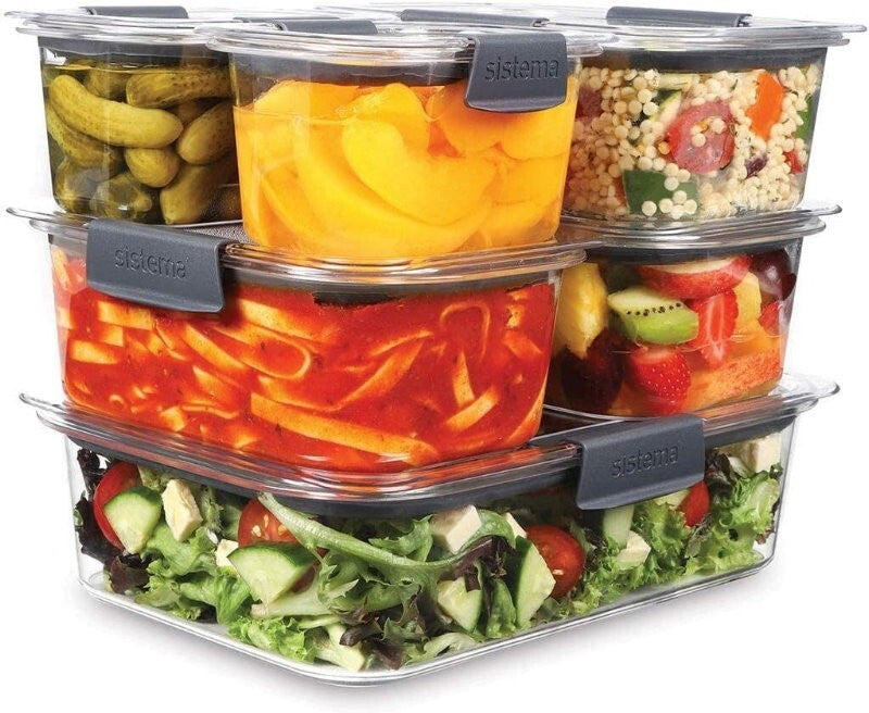 Sistema Brilliance 14 Piece Food Storage Set with Lids - Leak Proof, BPA Free