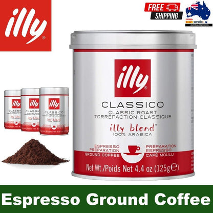 ILLy Ground Coffee Blend Classic Roast Espresso Coffee 125g Classico Medium