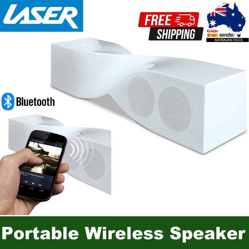 Laser Twist Portable Bluetooth Wireless Speaker - White