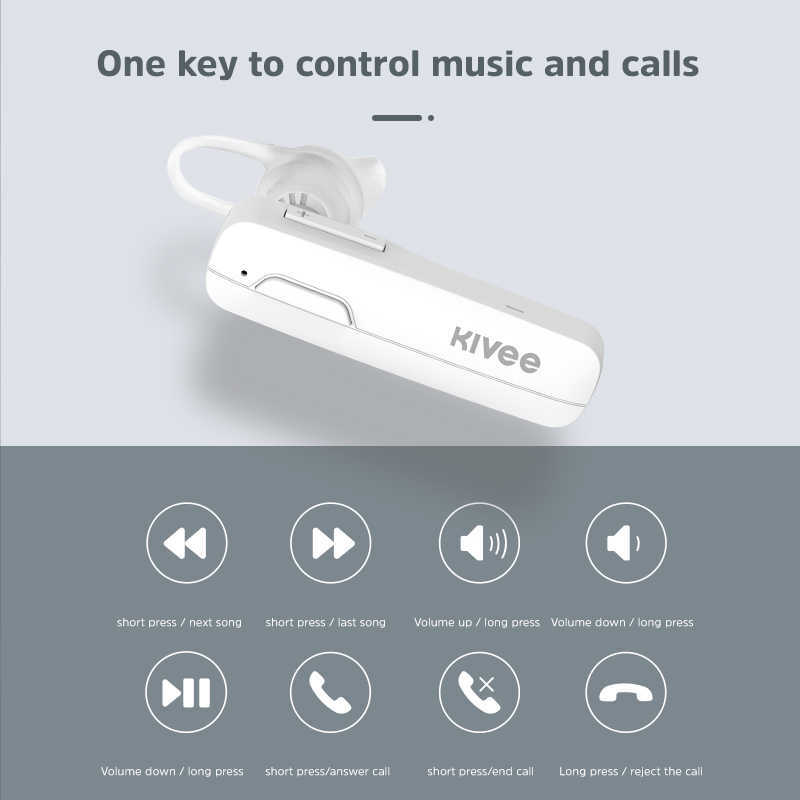 KIVEE TW32 Mini TWS Bluetooth Earphone Single Ear Handsfree with Mic for Driving