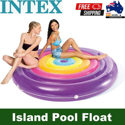 Intex Rainbow Fiesta Island Pool Float 201 x 24cm XL Inflatable Water Lounge